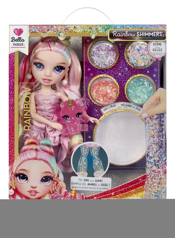 Rainbow High Rainbow Shimmers with Slime Fashion Doll - Bella (pink), Motedukke, Jente, 4 år, Gutt/Jente, 280 mm, Flerfarget