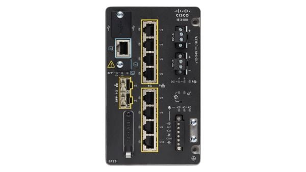Cisco Catalyst IE3400 Rugged Series - Network Essentials - switch - Styrt - 8 x 10/100/1000 + 2 x Gigabit SFP - DIN-skinnemonterbar - DC power