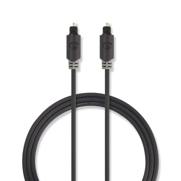 Nedis - Digial audiokabel (optisk) - TOSLINK hane till TOSLINK hane - 1 m - antracit - rund