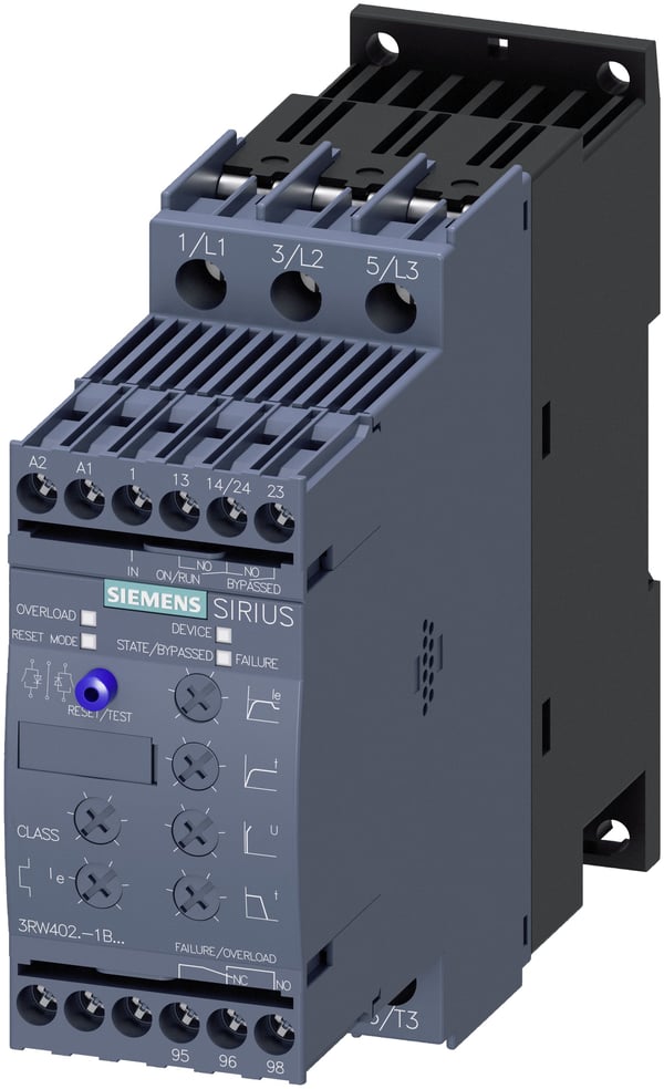 Siemens 3RW4026-1BB14 3RW40261BB14 Sanftstarter Motorleistung bei 400 V 11 kW Motorleistung bei 230 V 5.5 kW 400 V/AC Nennstrom 25 A, IP20, 690 g, ...