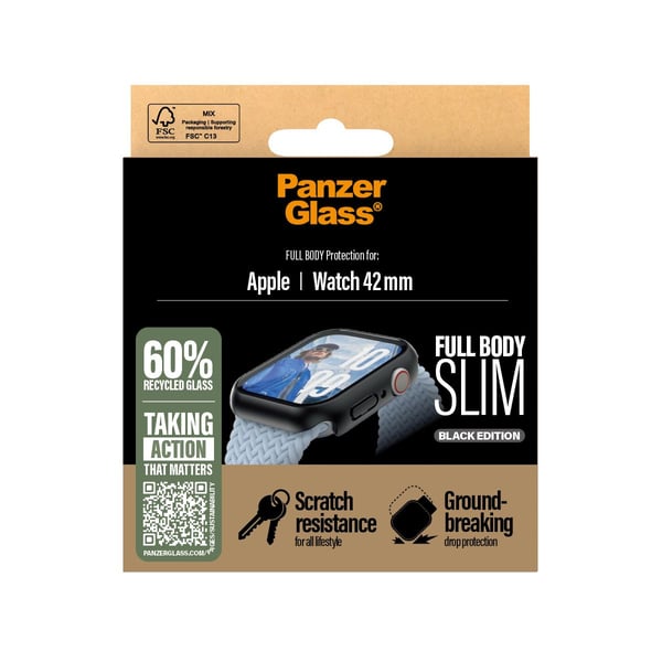 PanzerGlass - Black Edition - stötsskydd för smartwatch - helkropp, slim - allerglas (mikrofraktur2023), PET (Polyethylene Terephthalate), 100 % åt...