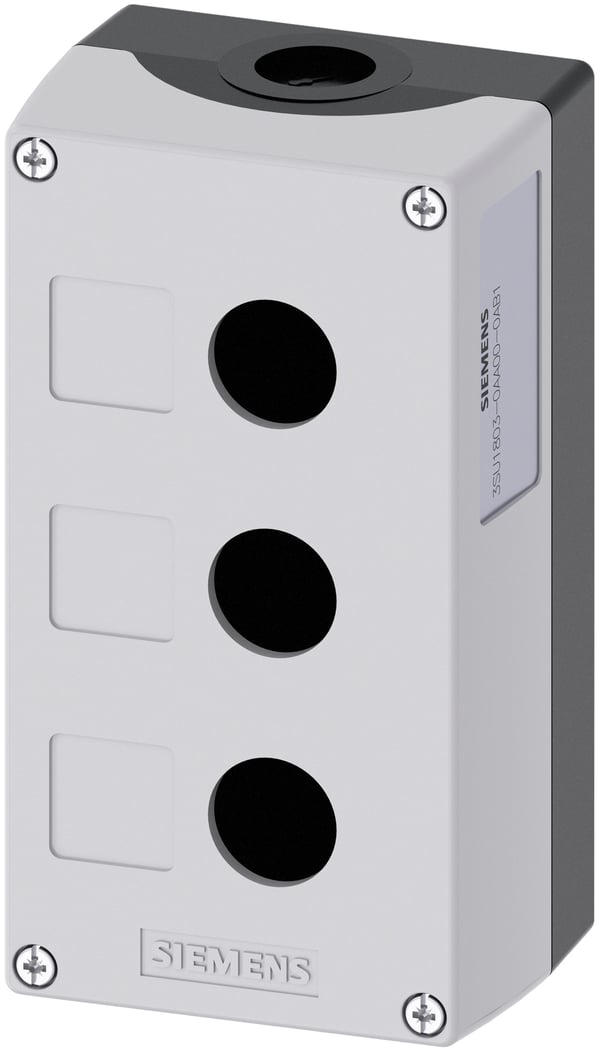 Siemens 3SU1803-0AA00-0AB1 Tomt hus 3 asennuspaikkaa (L x B x K) 154 x 85 x 64 mm Tom Grå 1 stk