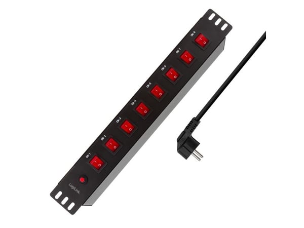 LogiLink PDU8D01, 8 AC-pistorasia(a), PDU, 230 V, 50 Hz, 16 A, 3600 W
