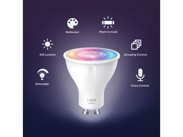 Tapo L630 - LED-spotlight - GU10 - 3.7 W (motsvarande 50 W) - klass E - 16 miljoner färger/justerbar vit - 2200-6500 K (paket om 2)