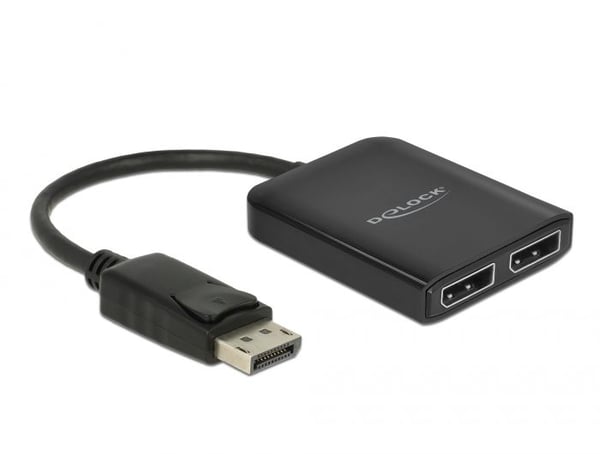 Delock DisplayPort 1.4 Splitter 1 x DisplayPort to 2 x DisplayPort MST - Video/lyd-splitter - 2 x DisplayPort - stasjonær