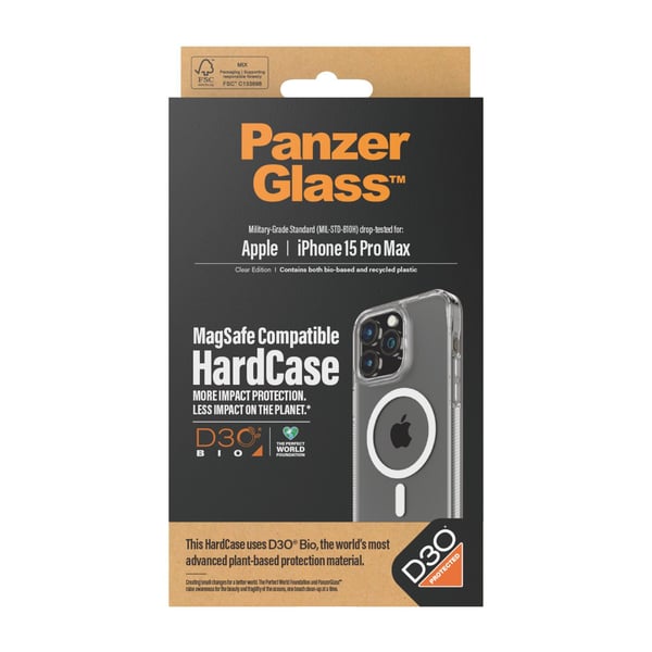 PanzerGlass™ | HardCase (MagSafe) - Bakdeksel til mobiltelefon - Gjennomsiktig | Apple iPhone 15 Pro Max