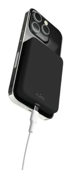 PURO Slim Power Mag, 4000 mAh, Litiumpolymer (LiPo), Trådlös laddning, 5 W, Svart