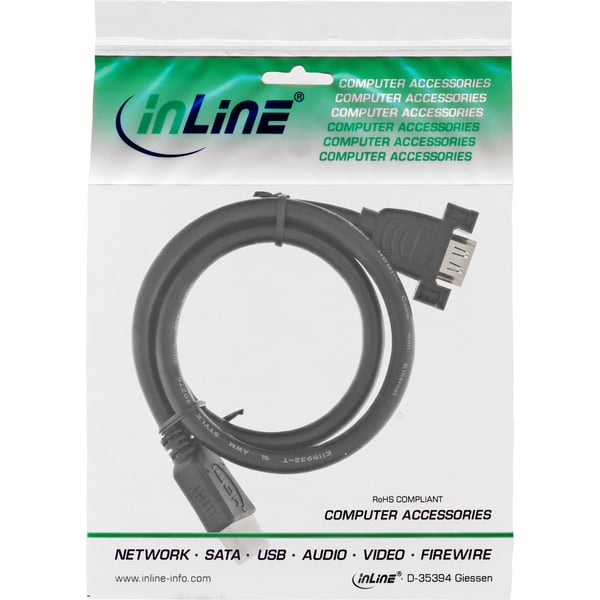 InLine 17500B, 0,6 m, HDMI Type A (Standard), HDMI Type A (Standard), Hankjønn, Hunkjønn, Rett