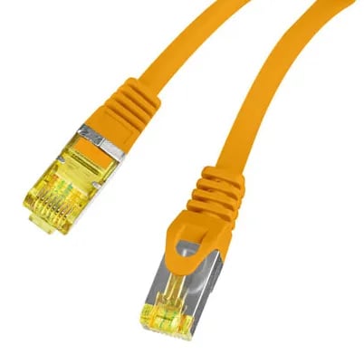 Lanberg - Koblingskabel - RJ-45 (hann) til RJ-45 (hann) - 1 m - 6 mm - S/FTP - CAT 6a - halogenfri, uten hindringer, strandet kobber - oransje