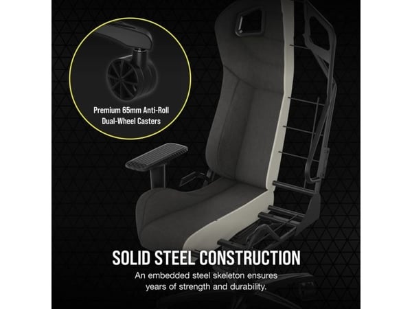 Corsair T3 Rush CF-9010057-WW gamingstol, sits i nät, ryggstöd i nät, svart