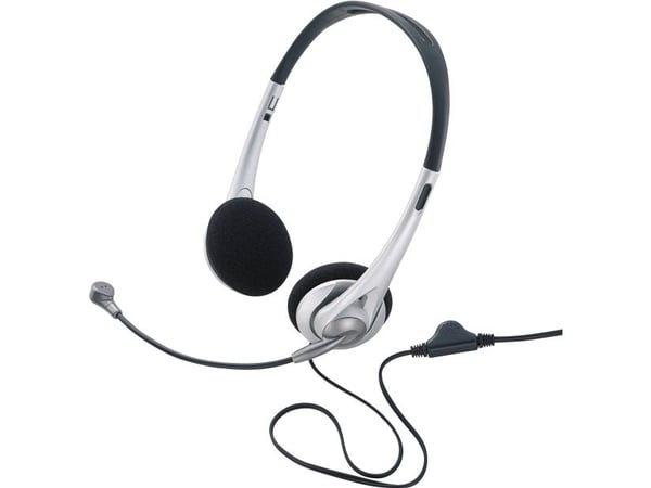 Renkforce Computer On Ear -kuulokkeet kaapelilla Stereo Black, Silver Volume Control
