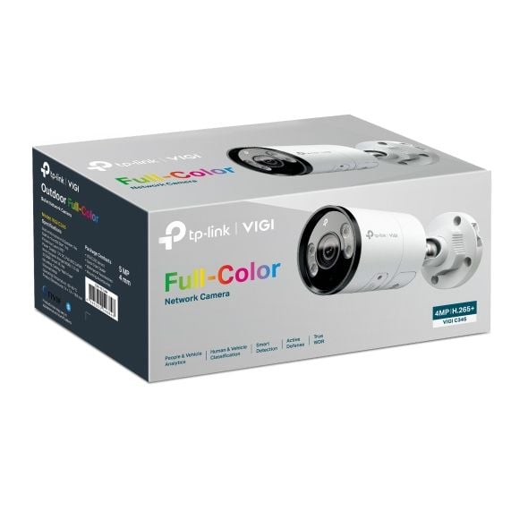 TP-Link VIGI C345, IP-säkerhetskamera, Utomhus, Kabel, 120 dB, CE, NTRA, VCCI, KC, BSMI, FCC, IC, Vägg