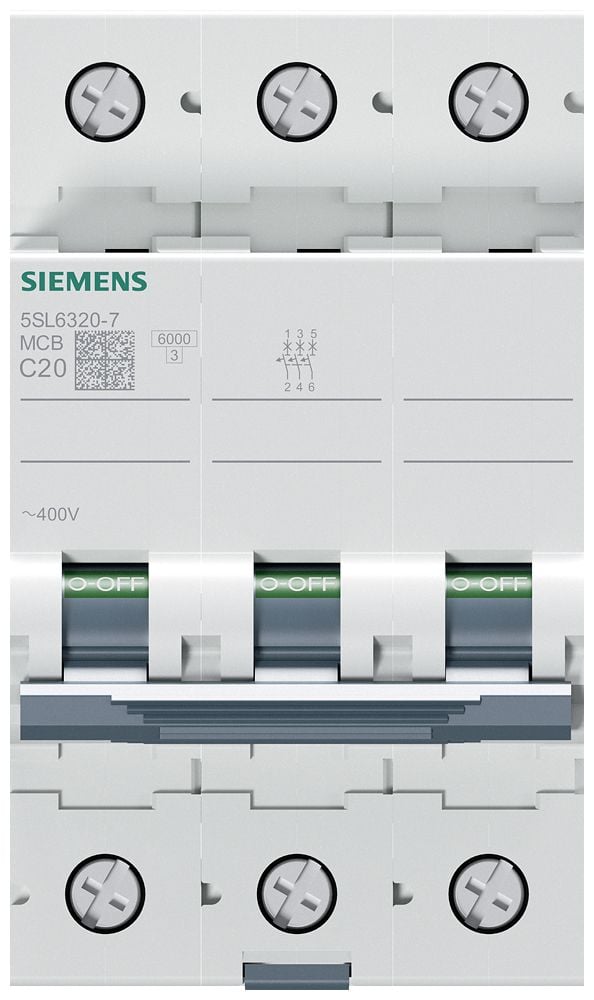 Siemens 5SL6320-7 Siemens Indus.Sector Katkaisija 3-napainen 20 A 400 V