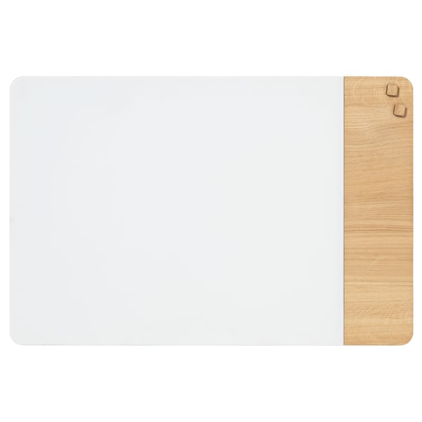 Magnetisk NAGA glastavle 60x80 cm mat glas hvid med egefiner