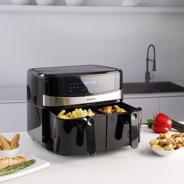 Taurus Air Fry Digital Duo, Varmluftsfritös, 9 l, 50 ° C, 200 ° C, 60 min, Dubbel