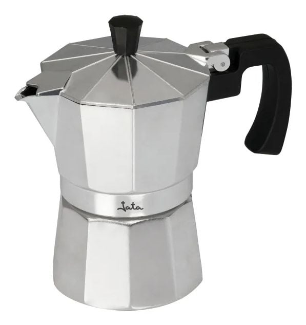 JATA CCA12 espressokannu, 6 kupillista, 0,6 l, alumiini, hopea
