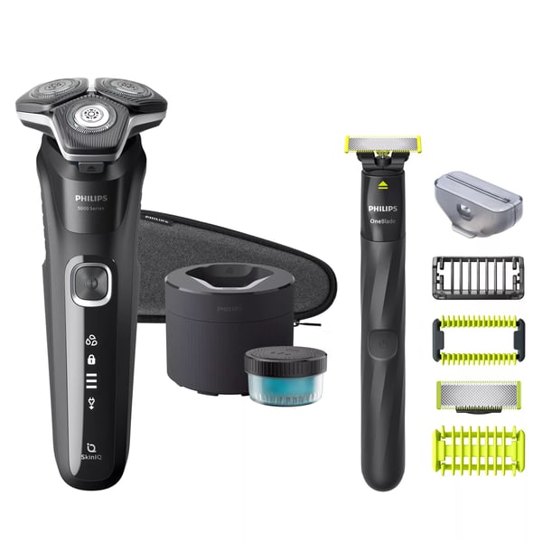 Philips 5000 Series S5898 - Barbermaskin - trådløs - mørk kromfarge - med Phillips OneBlade