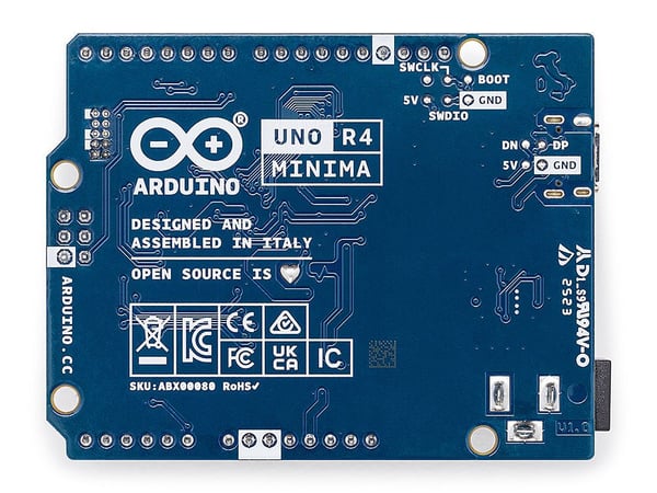 Arduino UNO R4 Minima, 48 MHz, ATmega328, 16 MHz, 0,032 MB, 0,256 MB, Arduino
