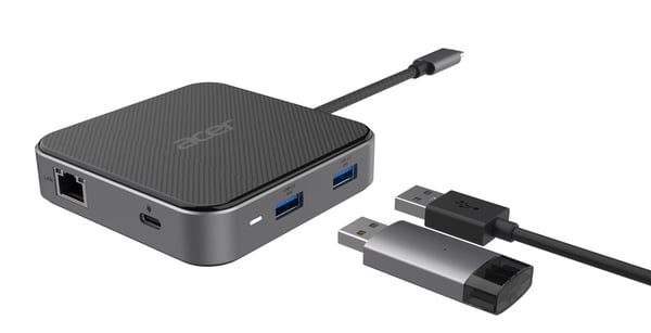 Acer 7-In-1 - Dokkingstasjon - USB-C - HDMI, DP - 10Mb LAN