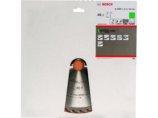 Bosch RUNDSAVKLINGE 254X30MM 40T 10GR TRÆ