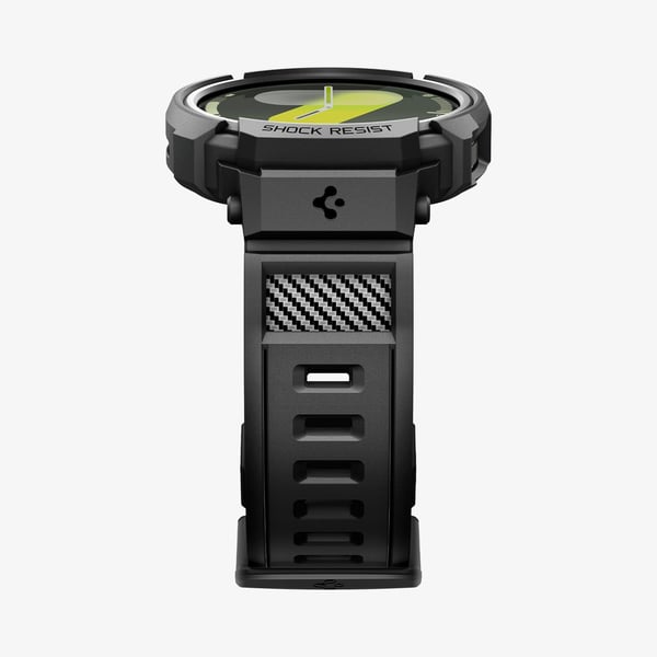 Spigen Rugged Armor Pro, Kotelo + hihna, Älykello, musta, Samsung, Watch 8 (40mm), Termoplastinen polyuretaani (TPU)