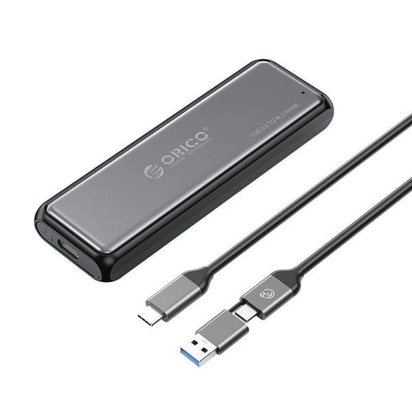 M.2 NVME USB-C 3.2 10Gbps Diskbrønn - Grå