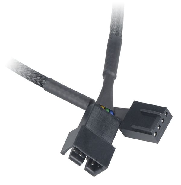 Akasa - Förlängningsströmkabel till fläkt - 4-stifts PWM (hona) till 4-stifts PWM (hane) - 30 cm - svart (paket om 4)
