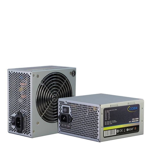 Inter-Tech Coba CES-400B 80+, 400 W, 115 - 230 V, 50 - 60 Hz, 5 A, +3.3V,-5Vsb,+12V1,-12V,+12V2,+5V, Aktiivinen