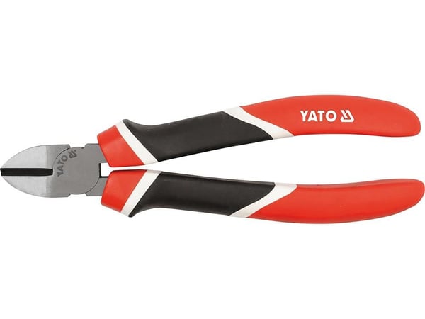 Yato YT-1947, Diagonal avbitartång, Polypropylen (PP), Termoplastiskt gummi (TPR), Svart, Röd, Vit, 160 mm