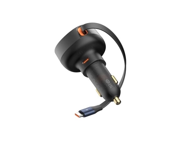 Baseus-lader Baseus Enjoyment Pro-billader med USB-C-kabel, 60W (svart)