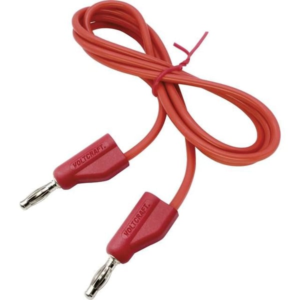 VOLTCRAFT VC-10906895, Test lead set, Röd, 1 m, Rak, Rak