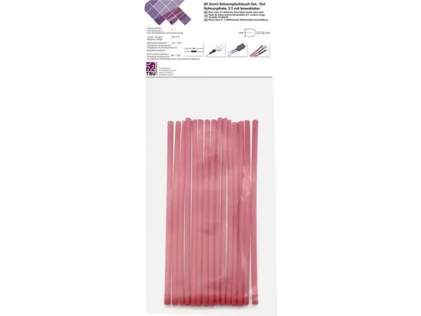 Conrad T1902CA029, Kutistesukka, Punainen, Polyeteeni, 3 mm, 15 kpl, 1 mm