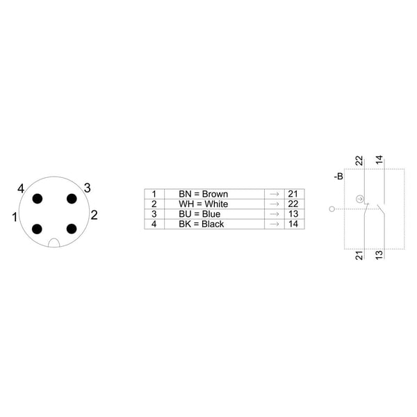 Siemens 3SE52340BC051AC4 3SE5234-0BC05-1AC4 Asentokytkin 4 A, kupukärki, teflonkärki, IP65, 1 kpl, muovi, IP65, 43 mm, 49 mm, 127 mm, 76 g