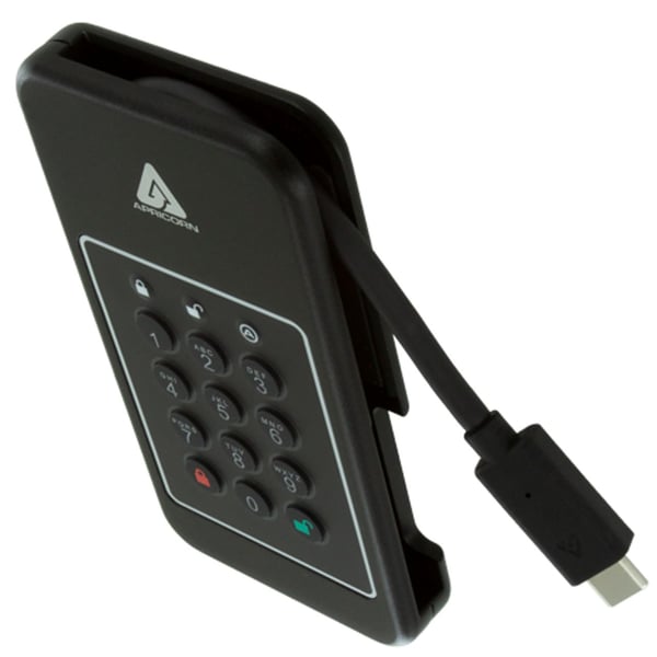Apricorn Aegis NVX - SSD - kryptert - 2 TB - ekstern (bærbar) - NVMe - USB 3.2 Gen 2 (USB-C kontakt) - 256-bit AES-XTS - TAA-samsvar
