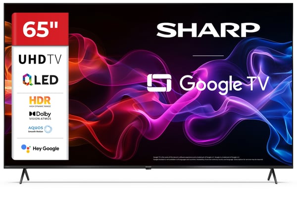 Sharp 65HP5265E TV 65" QLED 4K UHD Google TV, svart