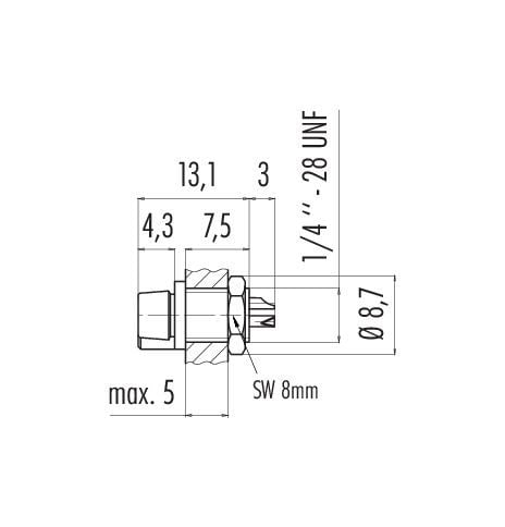 BINDER 09-9766-30-04, Snap-In, Honkoppling, Polyamid, Guld, Lödning, IP40