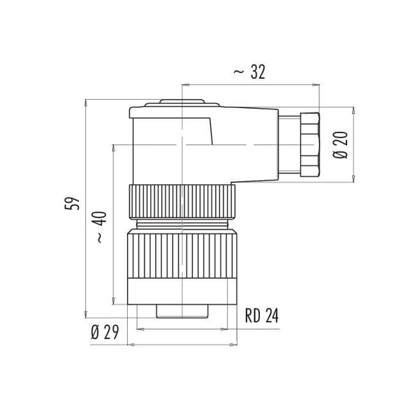 BINDER 99-4222-70-04, RD24, naarasliitin, hopea, IP65, IP67, 400 V, 16 A