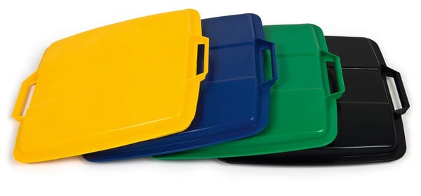 Lock till papperskorg Durabin® 90L fyrkantigt, grått
