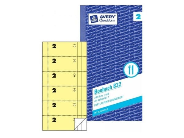Avery 832, 300 kpl, Keltainen