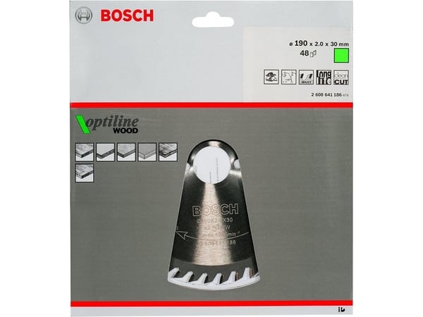 Bosch OPTILINE PYÖREÄ RENGAS Ø190X2,0X30MM 48T