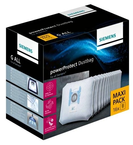 Siemens PowerProtect, Pölypussi, Universaali, Valkoinen, 240 mm, 165 mm, 285 mm