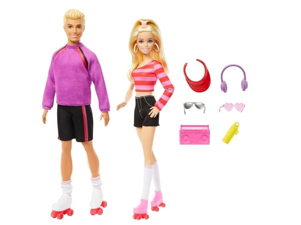 Barbie Fashionista dockset HXK90, 65th Barbie & Ken 2-pack, 6 tillbehör