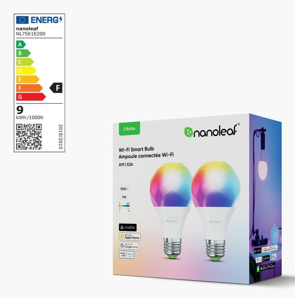 Nanoleaf Essentials smartlampa 900 lm 9 W E27 Matter, 2-pack