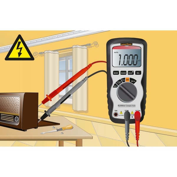 Laserliner MultiMeter-Compact, Digitaalinen yleismittari, Kädessä pidettävä yleismittari, 4 - 600 V, 4 - 600 V, 1,5% + 4, 0,5% + 2
