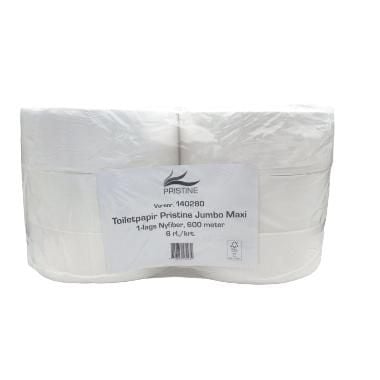 WC-paperi Pristine jumbo maxi uusi kuitu Ø27cm 600m 1-kertainen FSC,6 rl/krt