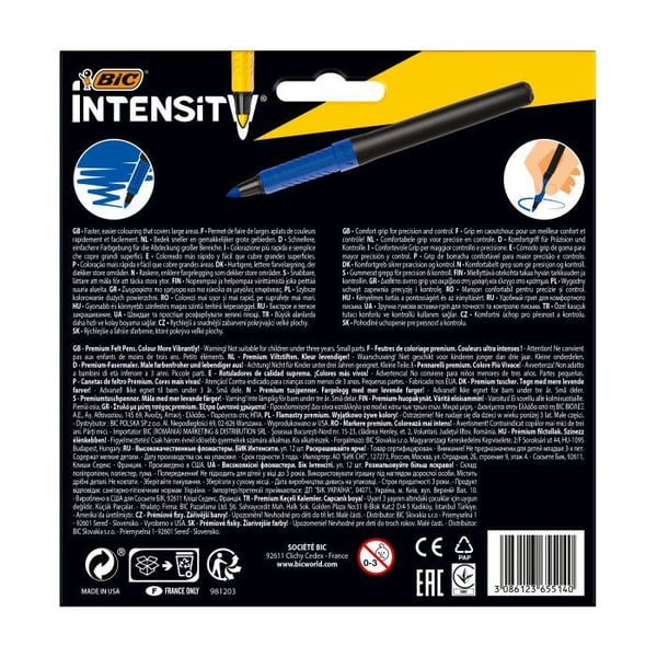 BIC Intensity Premium - Fibertuppenn - assorterte lyse farger - 0.73 mm (en pakke 12)