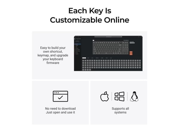 Keychron Q3 Max Q3M-M4 langaton näppäimistö Banana-kytkimillä, hiilenmusta
