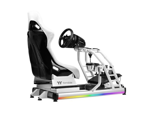 Thermaltake GR500 Snow cockpit for racingsimulator, hard ryggstøtte, hvit