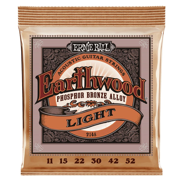 Ernie Ball 2148 Earthwood Phosphor Bronze Light - Stål Strenge til Akustisk Guitar