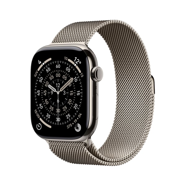 Apple Watch Series 11 GPS + Cellular 46mm Natural Titanium Case with Natural Milanese Loop - M/L